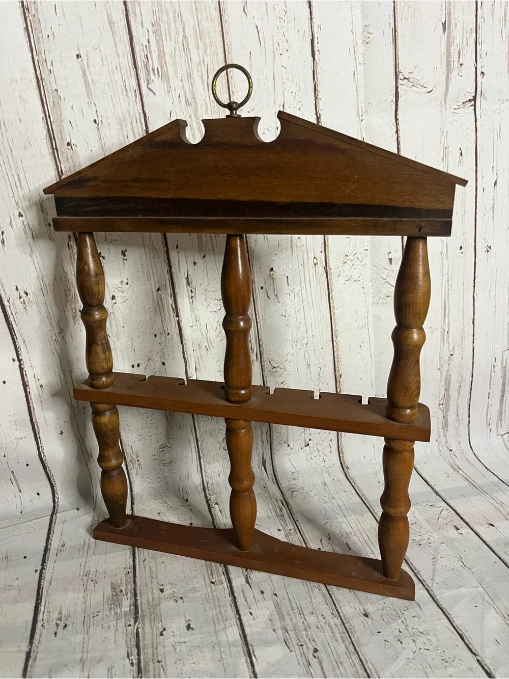 Vintage Rustic Spoon Rack With Spindles Standing Or Wall Hanging